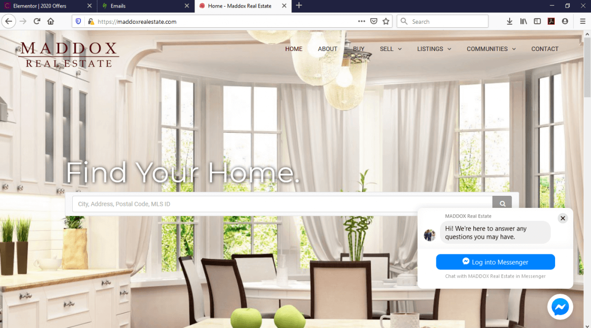 Maddox Real Estate Website Screenshot