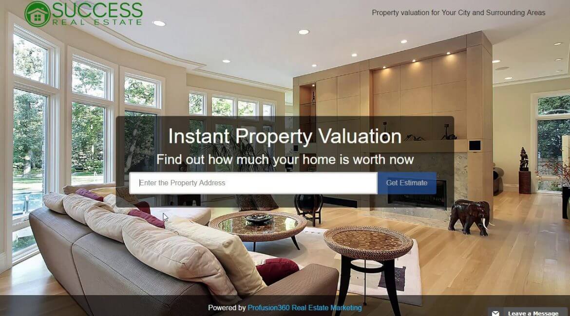 Home Valuation Landing Page Screenshot