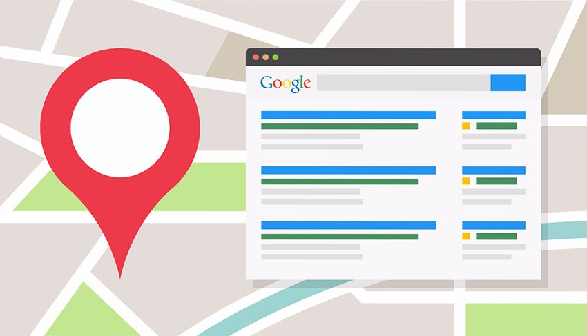 map and google search results for hyperlocal real estate seo